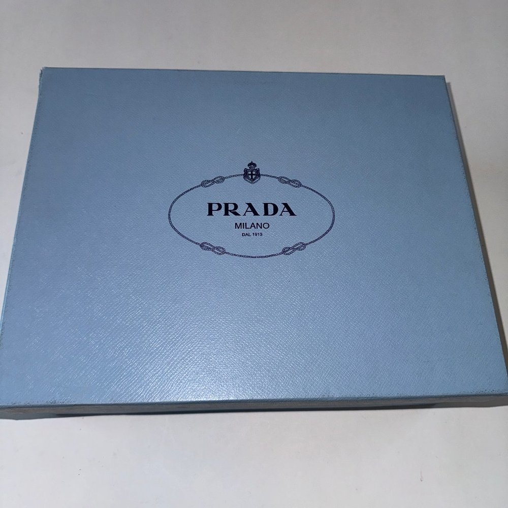 PRADA Brushed Perforated Leather Platform Jute Espadrille Brogue Loafers EU 38.5 - Picture 11 of 11